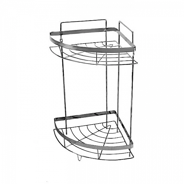 Полка для ванной комнаты DomiNado DC-12BC угловая двухъярусная стальная хром