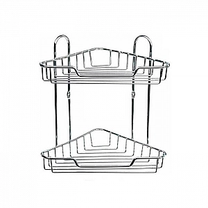 Полка для ванной комнаты Axentia Эскала 282008 угловая двухъяровная металлическая