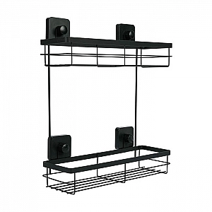 Полка для ванной комнаты Axentia 135968 двухъярусная черная
