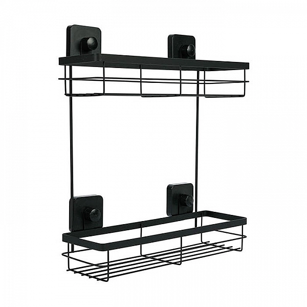Полка для ванной комнаты Axentia 135968 двухъярусная черная