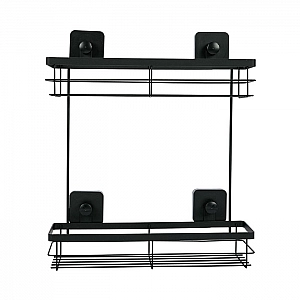 Полка для ванной комнаты Axentia 135968 двухъярусная черная. Изображение - 3