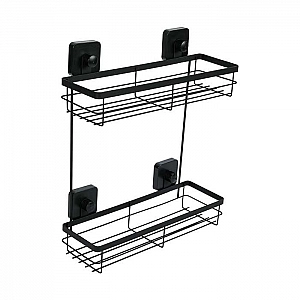 Полка для ванной комнаты Axentia 135968 двухъярусная черная. Изображение - 5