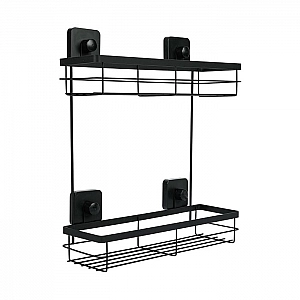 Полка для ванной комнаты Axentia 135968 двухъярусная черная. Изображение - 6