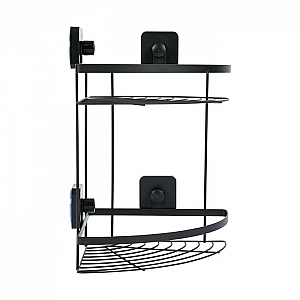Полка для ванной комнаты Axentia 135969 угловая двухъярусная черная