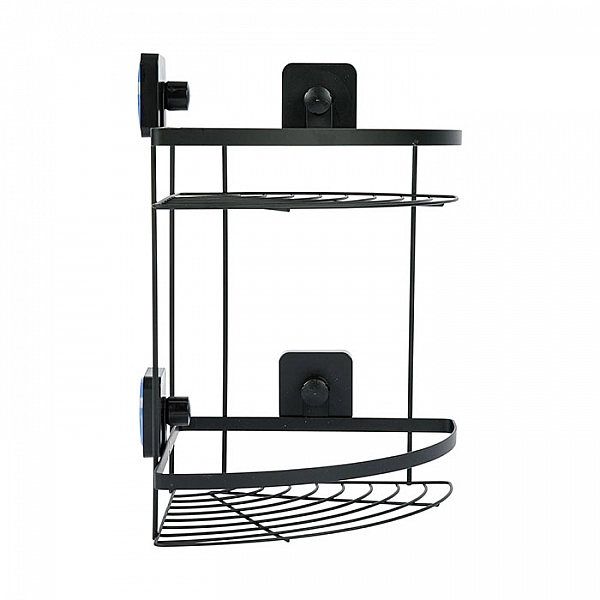 Полка для ванной комнаты Axentia 135969 угловая двухъярусная черная