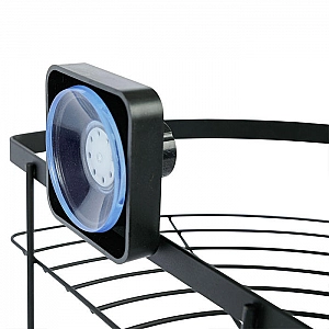 Полка для ванной комнаты Axentia 135969 угловая двухъярусная черная. Изображение - 2