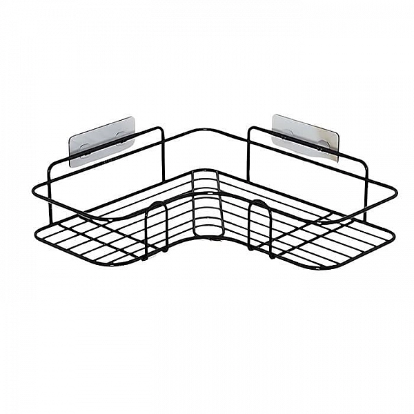 Полка для ванной комнаты Illu 240305-9A угловая металлическая черная