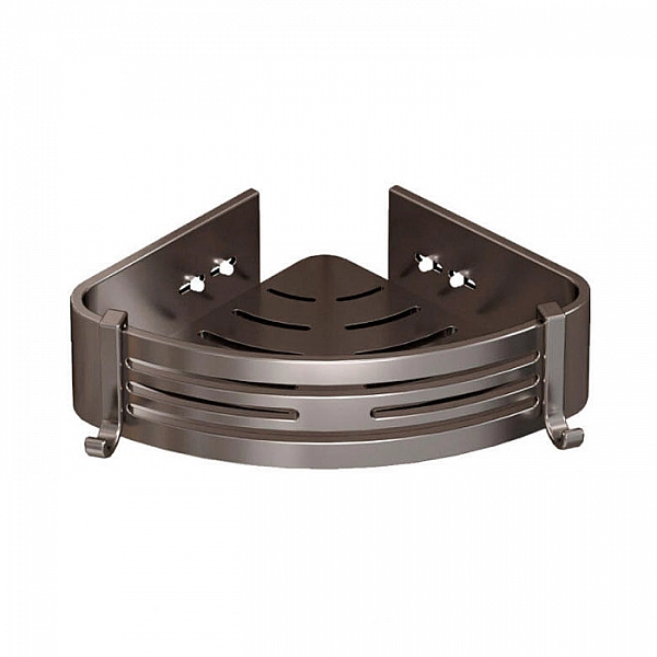 Полка для ванной комнаты Illu Y2440928 с полотенцедержателем металлическая серая