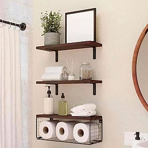 Полка для ванной Sundays Home 6412000167B темное дерево. Изображение - 8