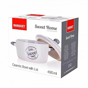 Бульонница Banquet Sweet home 60337109 код 490297 керамическая с крышкой 490 мл. Изображение - 2