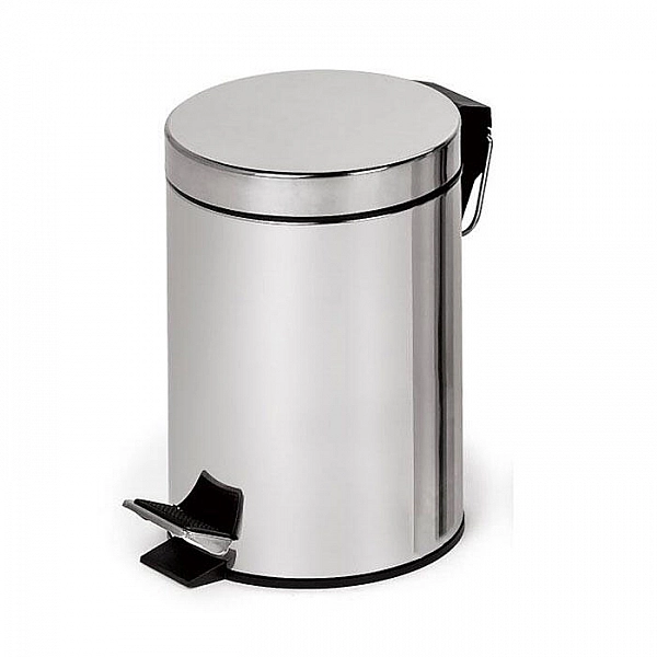 Ведро для мусора 5 л Bisk Caspian 90012 с педалью хром
