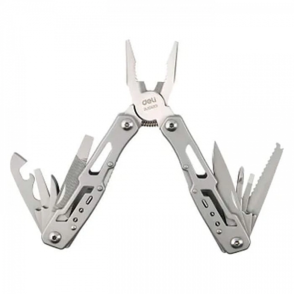Мультитул Deli EDL555201 13 функций алюминий серый