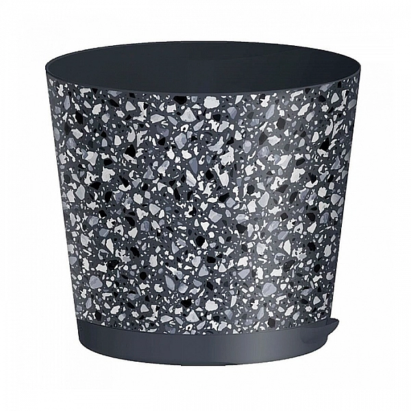 Горшок для цветов Profit Hous Stone Flower 221607035/01 с прикорневым поливом 4 л серый с декором