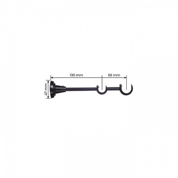 Держатель двойной Lm Decor YB007 D25/19 мм черный матовый