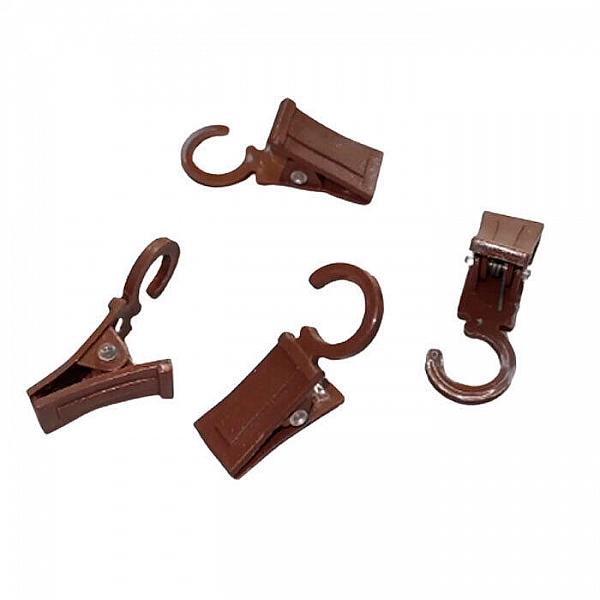 Прищепка на кольцо для карниза Delfa D28 орех 20 шт