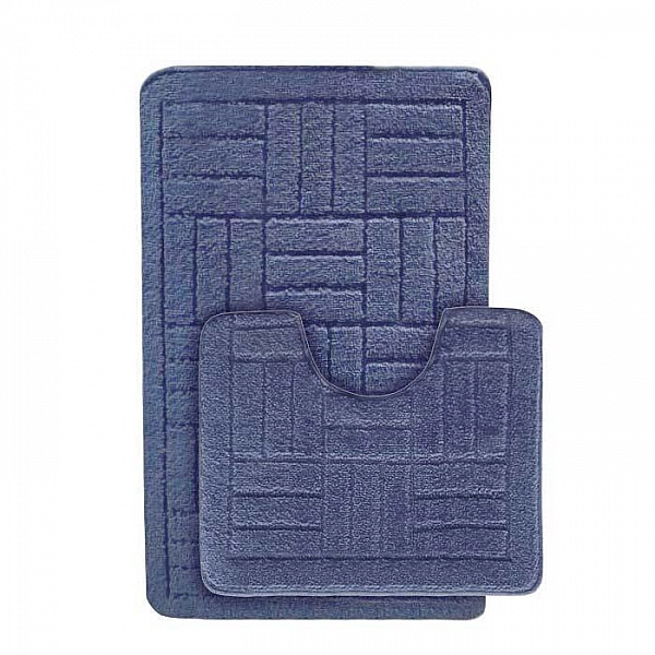 Комплект ковриков для ванной комнаты Banyolin Economic темно-голубой 55*90 см 45*55 см