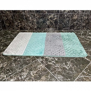 Коврик для ванной комнаты Banyolin Silver бирюзовый 60*100 см. Изображение - 1