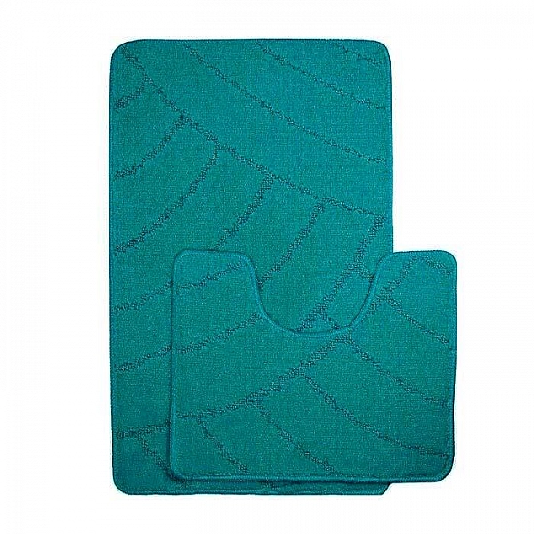 Комплект ковриков для ванной комнаты Banyolin Economic изумрудный 55*90 см и 45*55 см