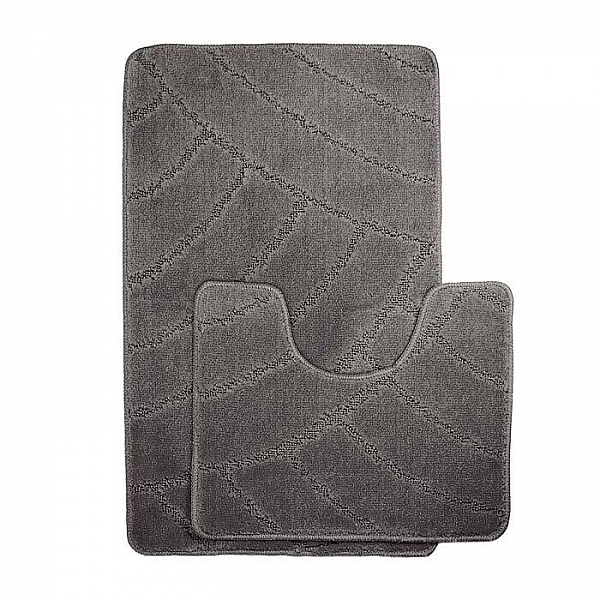 Комплект ковриков для ванной комнаты Banyolin Economic антрацит 55*90 см и 45*55 см