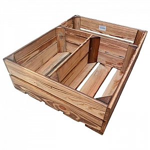 Ящик деревянный обожженный с одной полкой 50*40*15 см