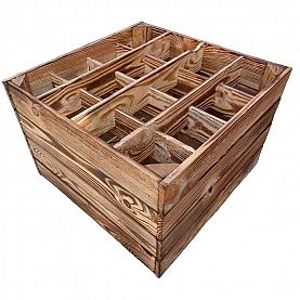 Ящик деревянный обожженный для вина 40*40*27 см
