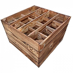 Ящик деревянный обожженный для вина 40*40*27 см