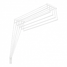 Сушилка для белья потолочная Comfort Alumin алюминиевая 2.5 м 5 прутьев