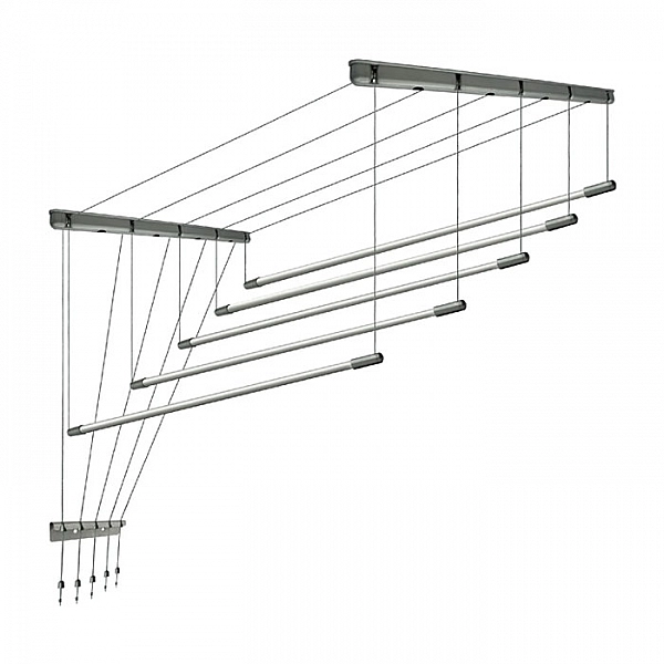 Сушилка для белья Comfort Alumin Silver Style потолочная алюминиевая 1.3 м 5 прутьев