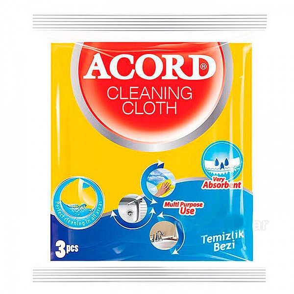 Салфетка из вискозы Acord 35*38 см желтый 3 шт