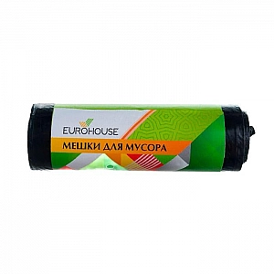 Мешки для мусора 120 л Eurohouse 70*110 см прочные 10 шт
