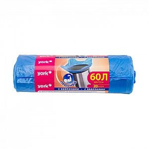 Мешки для мусора 60 л York 902170 с завязками 20 шт
