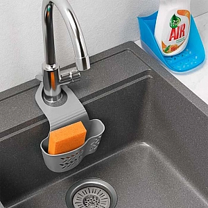 Держатель для губки на кран Berossi Prestige АС 86465000 15*20*12 см дымчато-серый. Изображение - 1