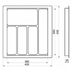 Лоток для столовых приборов AKS Liner 500 435*430 мм черный. Изображение - 1