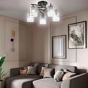 Светильник Айтин-Про НПБ 02-5*60-101 5015/5 черный/хром. Изображение - 1