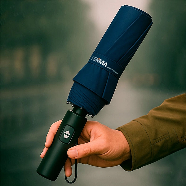 Зонт Monogramma Forest Windsor складной автоматический темно-синий с логотипом Гемма