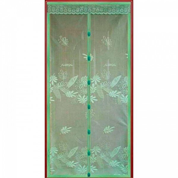 Штора антимоскитная на дверь Decotex TH-02 на магнитах 100*210 см зеленая