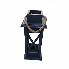 Декоративное изделие Фонарь интерьерный ФОН318 № 18 обрешетка черный 35*14*4.5 см
