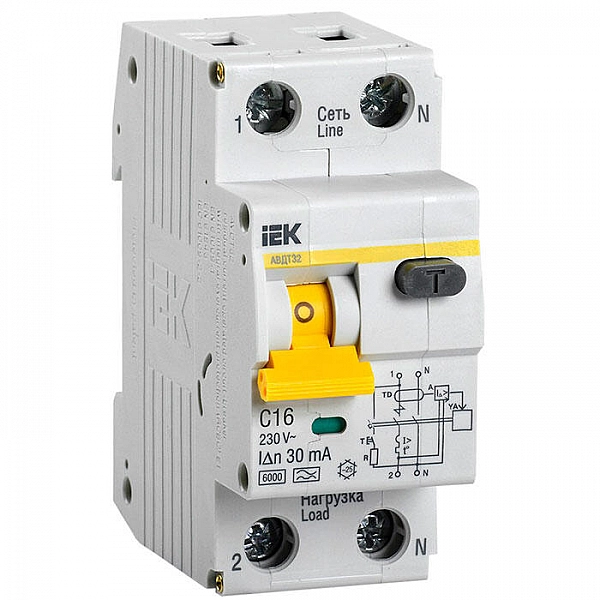 Дифференциальный автомат IEK АВДТ 32 C16 MAD22-5-016-C-30