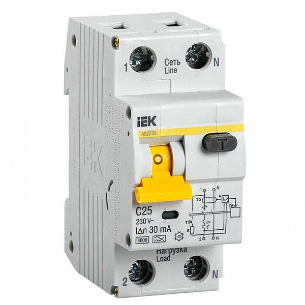 Дифференциальный автомат IEK АВДТ32 C25 MAD22-5-025-C-30