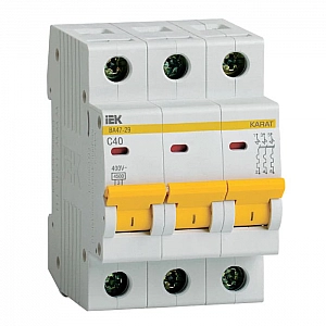 Автоматический выключатель IEK KARAT ВА47-29 3P 40A 4.5кА х-ка С