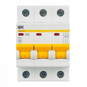 Автоматический выключатель IEK KARAT ВА47-29 3P 63A 4.5кА х-ка С. Изображение - 1