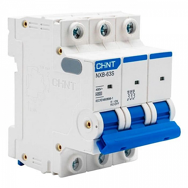 Автоматический выключатель Chint 296833 NXB-63S 3P 63А 4.5kA C