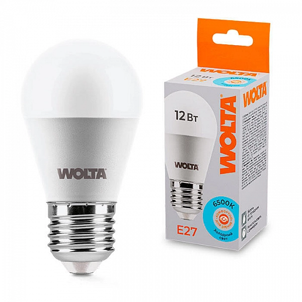 Лампа светодиодная Wolta 25W45GL12E27 G45 12Вт 1050лм 6500К Е27