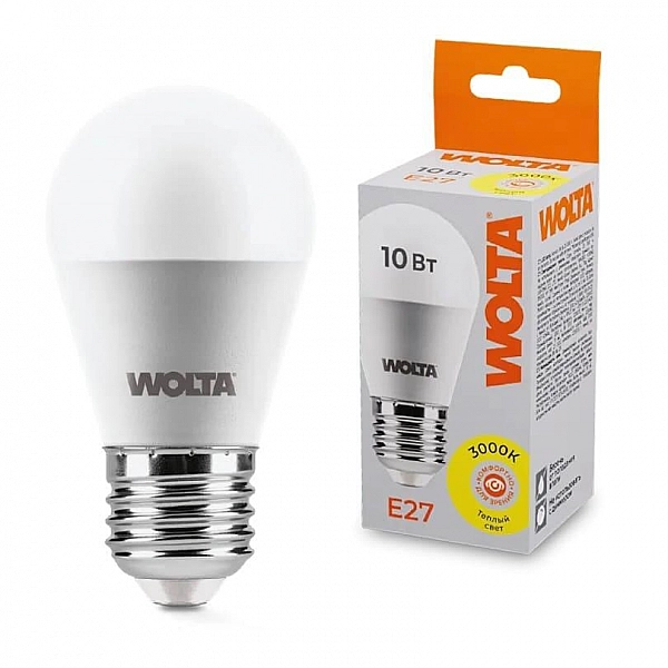 Лампа светодиодная Wolta 25W45GL10E27 G45 10Вт 800лм 3000К Е27