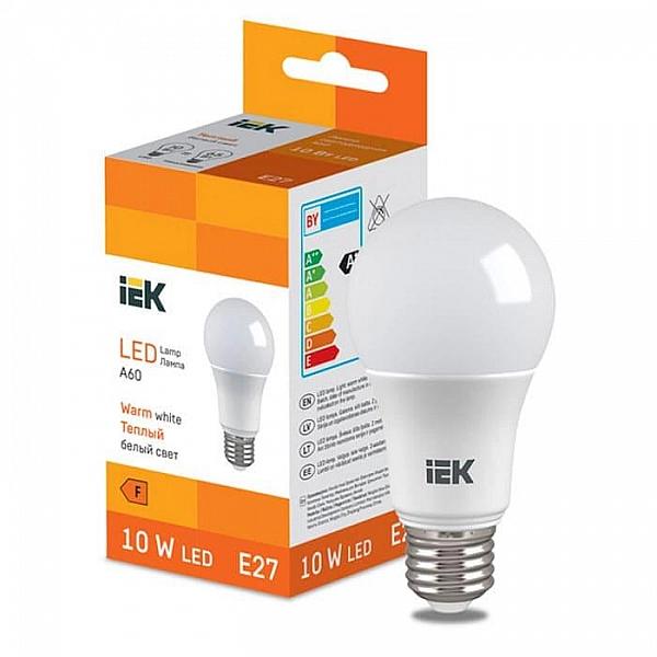 Лампа светодиодная IEK LL-I-A60-10-230-30-E27 Груша A60 10 Вт 950 Лм 3000K E27