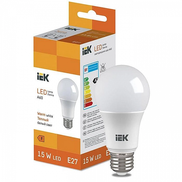 Лампа светодиодная IEK LL-I-A60-15-230-30-E27 Груша A60 15 Вт 1500lm 3000K E27