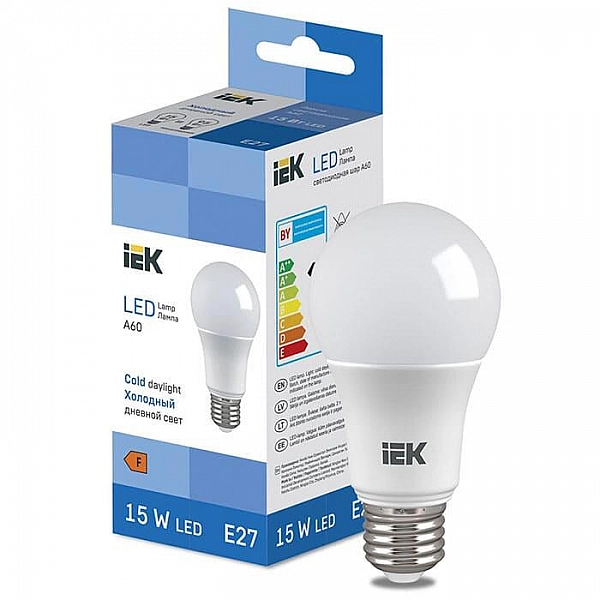 Лампа светодиодная IEK LL-I-A60-15-230-65-E27 Груша A60 15 Вт 1500lm 6500K E27