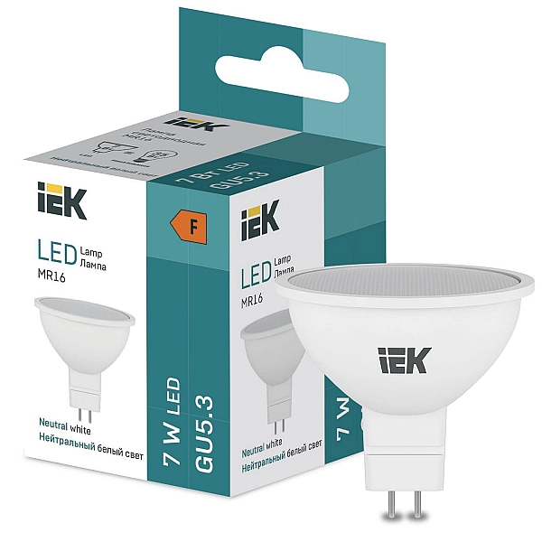 Лампа светодиодная IEK LL-I-MR16-7-230-40-GU5 MR16 7 Вт 450lm 4000K GU5.3