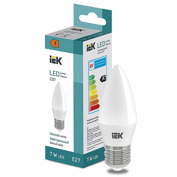 Лампа светодиодная IEK LL-I-C37-7-230-40-E27 Свеча-C37 7 Вт 600lm 4000K E27