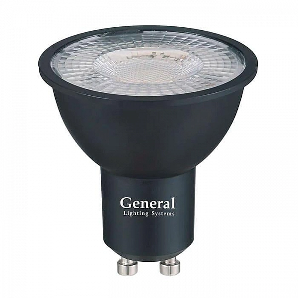 Лампа светодиодная General GLDEN-MR16-DIF-10-230-GU10-6500 черная